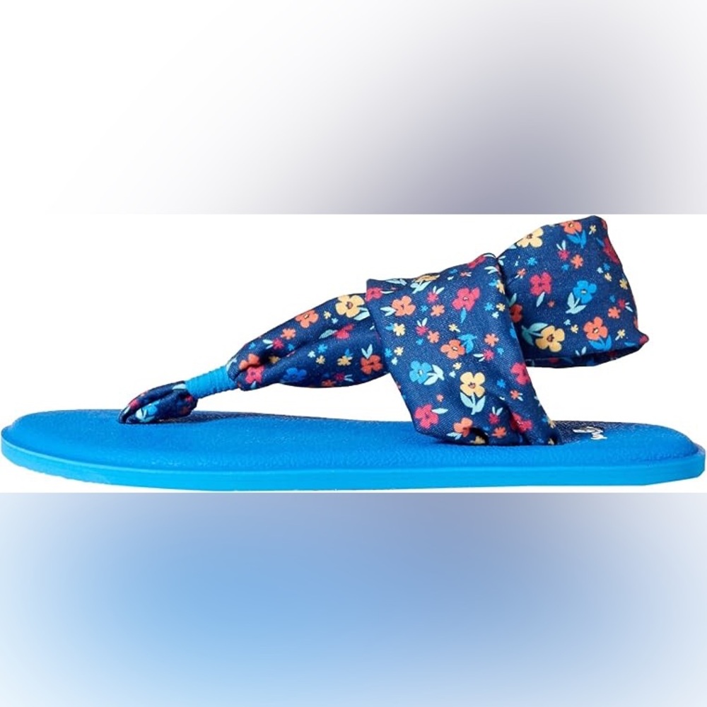 Sanuk Kids Yoga Sling Burst Floral Flip Flop Sandals Size 4-5